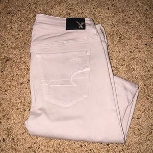 Cream/gray American Eagle Jegging
